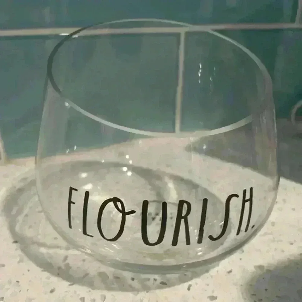 Rae Dunn  - FLOURISH Flower Glass Plant Terrarium Vase Bowl